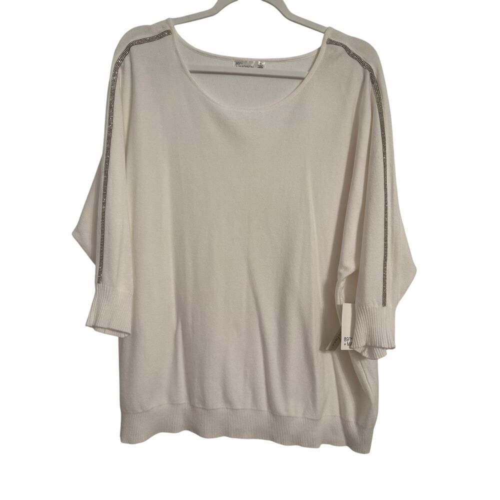 89th & Madison NWT Women's 2X Chic Rhinestone Cuddle Luxe Knit Sweater‎ Luxury